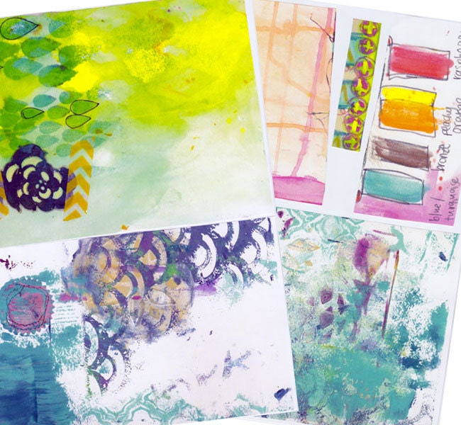 backgrounds art journal collage sheet set