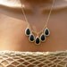 Black Onyx Bib Necklace. Draping Teardrop Statement Necklace. Bridesmaids.
