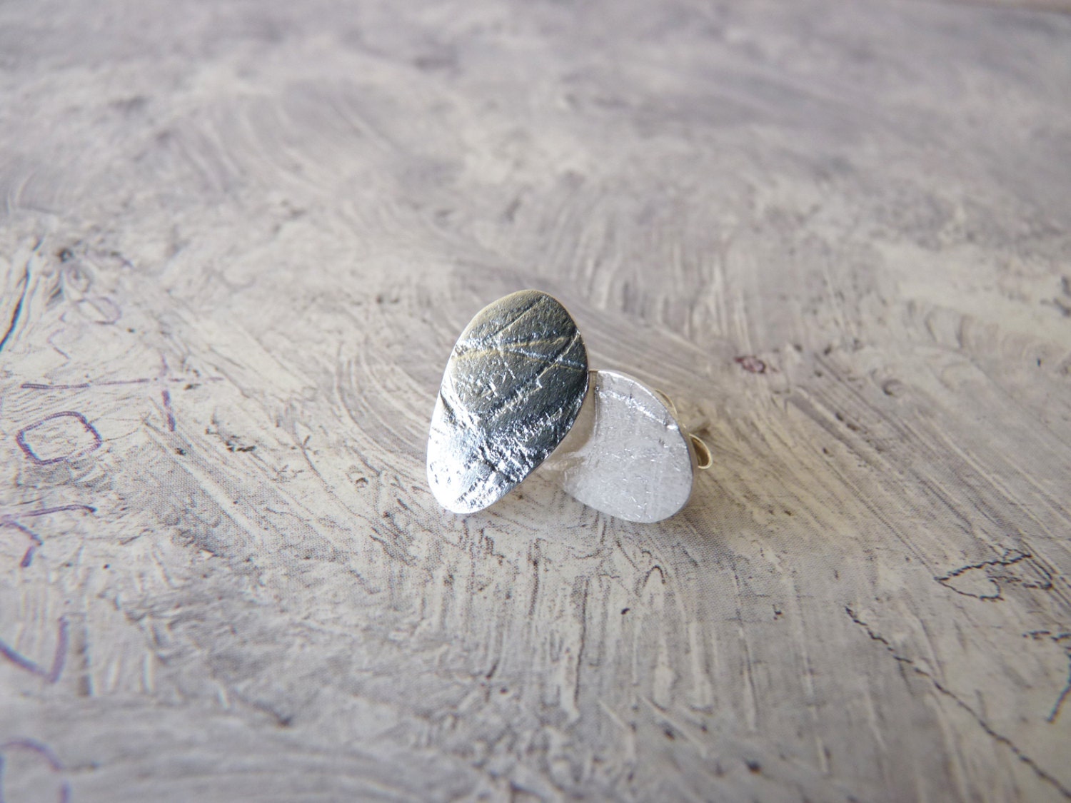 EARRINGS sterling silver contemporary jewelry leaves nature - Flora Collection