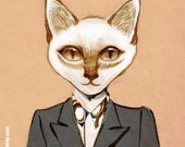 Hello, Mr. Cat - 8x10 Art Print