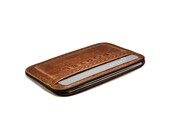 RETROMODERN aged leather Credit Card wallet - - LIGHT BROWN