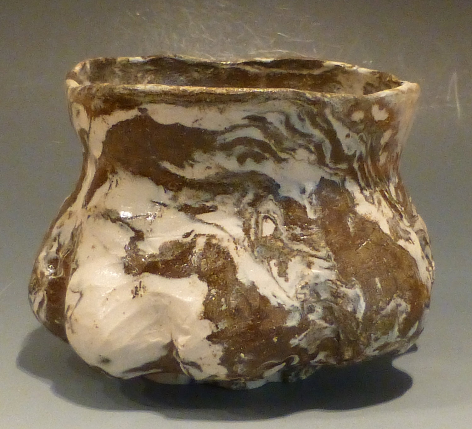 Chawan Nerikomi / Neriage  Tea Bowl Porcelain and Brown Stoneware Watson