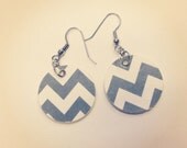 grey chevron interchangable paper earrings