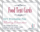 Printable Food Tent Cards - Baby Shower Decor - Bridal Shower Decorations