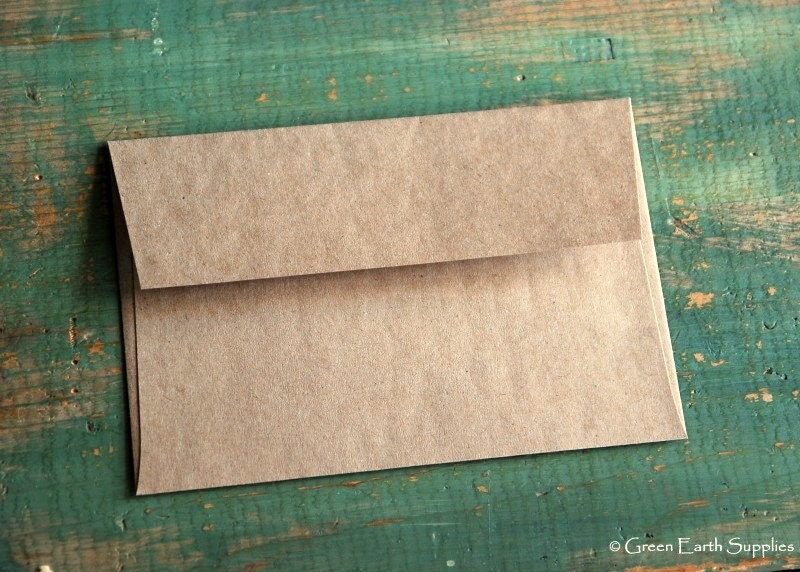 100 A4 Kraft Envelopes: eco-friendly envelopes, recycled envelopes, kraft brown, A4 envelopes, 4 1/4" x 6 1/4" (10.8 x 15.9 cm)
