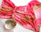 Cover Up Beach in Sheer Pink Floral print ...Summer Dress.....Grecian Look ...Strapless Dress. . . by Freckles California