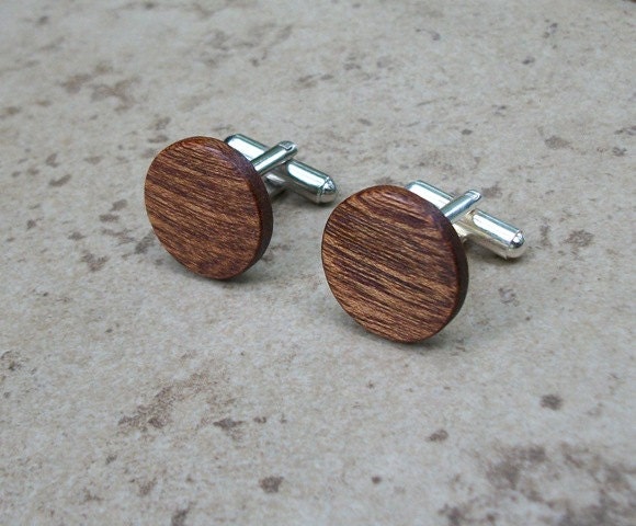 Mahogany  Wood Cuff links, Gift Box ready - 922
