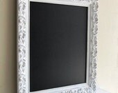 French Country CHALKBOARD Wedding Sign Vintage Wedding Menu Bridal Gift White Distressed Magnetic Chalk Board Kitchen Office - READY to SHIP