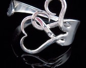 Vintage Silverware Fork Bracelet in Original Intertwining Hearts Design
