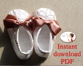 Sewing. Pattern. Baby. Bow. Ballerina. Shoes.  DIY.  PDF