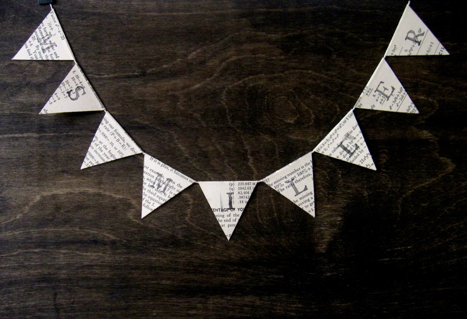 Personalized Math Teacher Gift - Banner Made from 1940 Mathematics Book