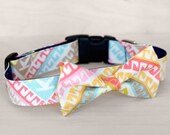 Aztec Geometric Dog Bow Tie Collar