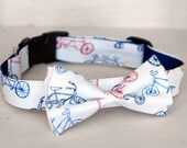 Bicycle Bow Tie Dog Collar