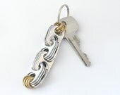 soda tab keychain - crosslink - brass chainmaille