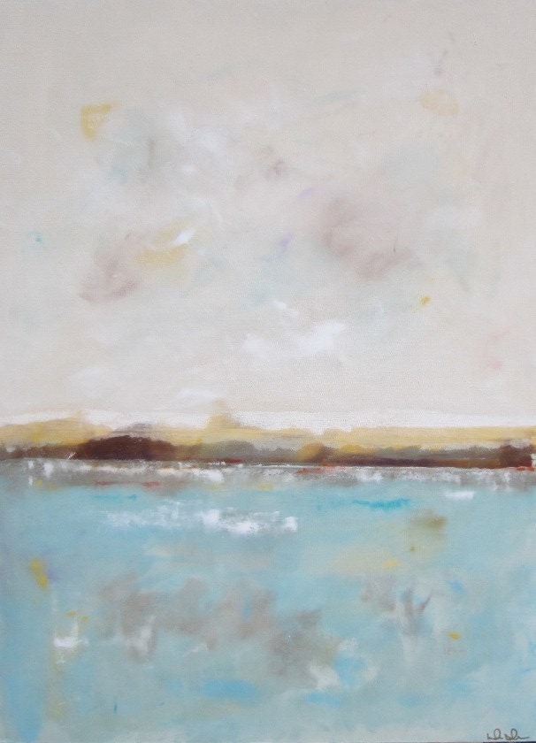 Large Abstract Seascape Original Painting -Sea Ranch Calm 30 x 40