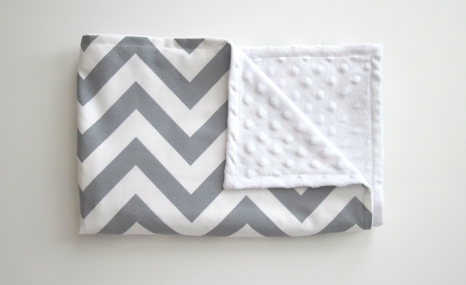 Gray and White Chevron Baby Blanket