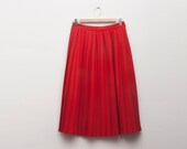 long red pleated Skirt NOS Vintage sizes S and M