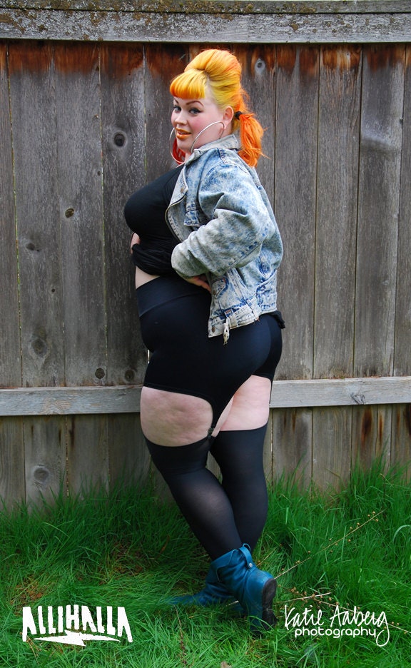 Black Garter Shorts