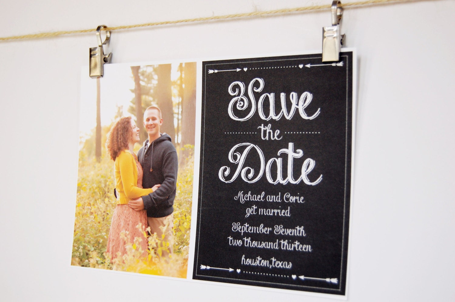 Chalkboard Photo Rustic Save the Date