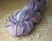 Hand Dyed Yarn / Grape Violet Lilac Lavender Mohair Wool / Bulky Weight