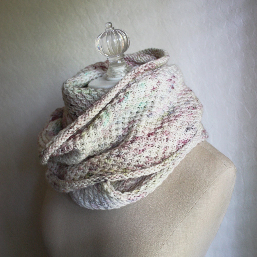 Cowl Pattern / Knitting Pattern / Infinity Scarf Long Textured Cowl / Phydelle / PDF Digital Download / NEW