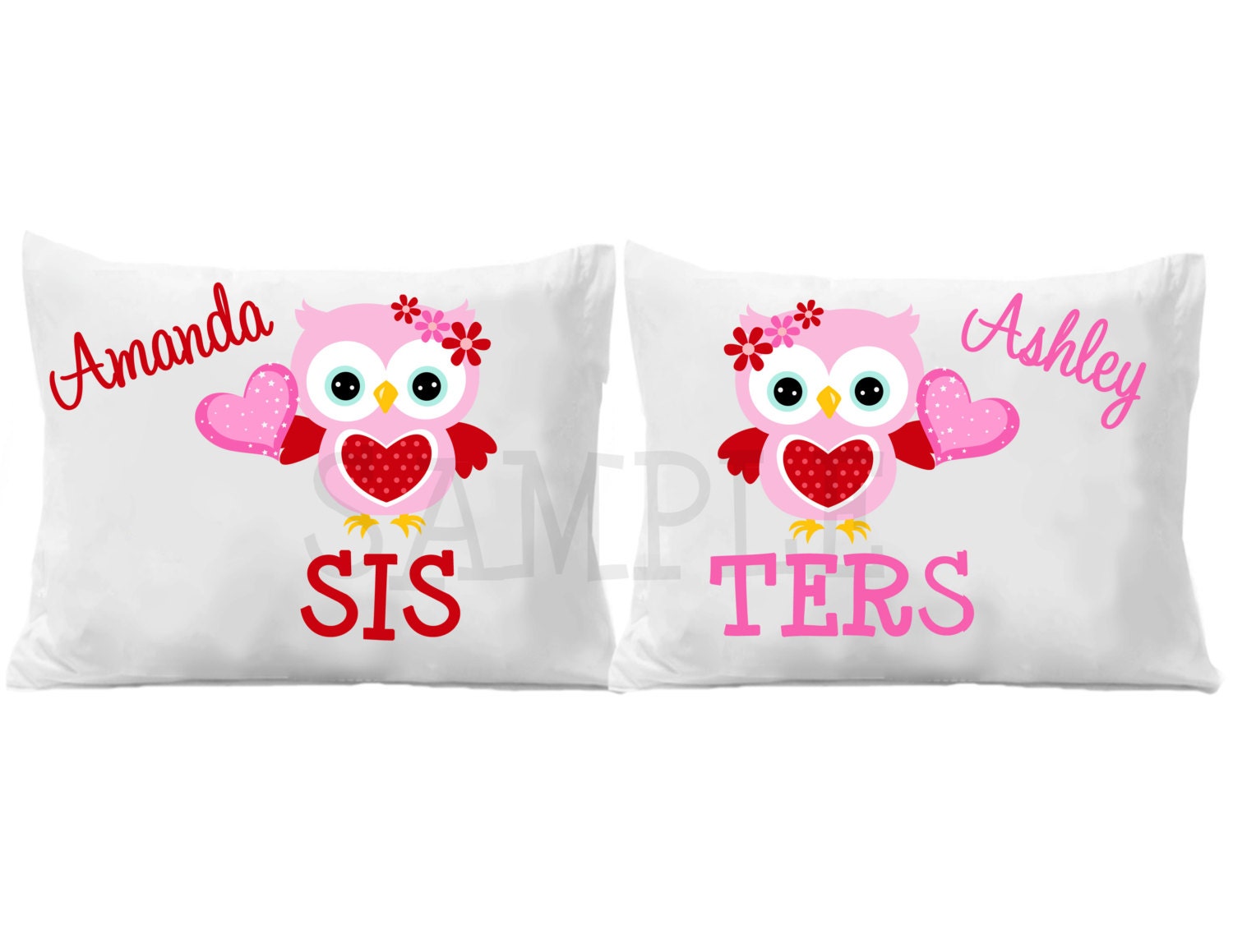 Sisters Personalized Pillow case Owl Personalized Pillow Case Il_570xn