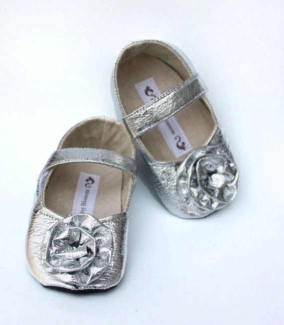 Baby Girl Shoes Toddler Girl Shoes Soft Soled Shoes Wedding Shoes Flower Girl Shoes Spring Shoes Summer Shoes Silver Shoes-Silver Bells