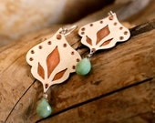 Sterling Silver, Copper, and Turquoise Agave Earrings. OOAK Handmade Jewelry by FullSpiral on Etsy