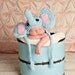 Instant Download PDF crochet pattern elephant hat with earflap- sizes 0-3 month only-etsy