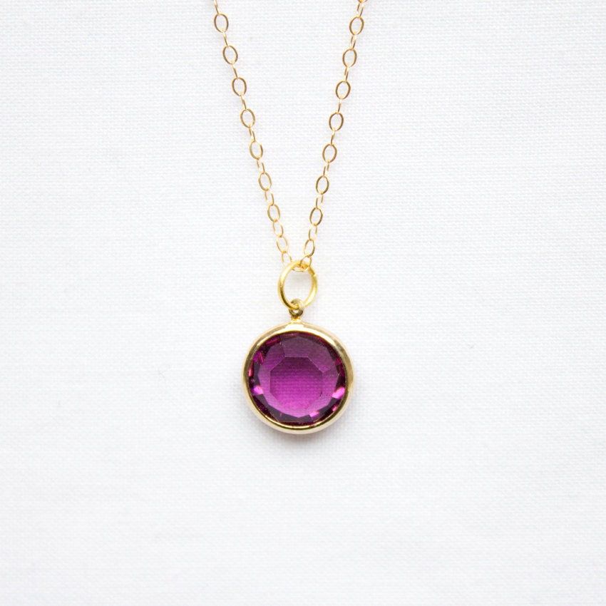 MARJORY // Vintage Swarovski Purple Drop Necklace - a vintage purple charm on a 14K gold filled chain