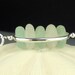 Sea Glass Necklace Aqua And White In Sterling Silver Oval Cage