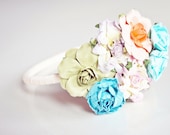 bouquet of flowers headband for women, teen, and girls: meryl