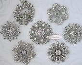 Large Rhinestone Brooch Set - Rhinestone Brooch Crystal -  Rhinestone - Brooch Lot  - 7pcs - Wedding Brooch Rhinestone -