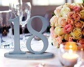 Gray Table Numbers - Wooden Wedding Table Numbers