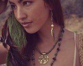 MEMORIAL DAY SALE Sacred Circle  /// Boho Tribal Native Inspired /// Handcrafted Turquoise Layering Necklace