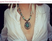 MEMORIAL DAY SALE Turquoise Talisman /// Boho Tribal Native Inspired /// Handcrafted Turquoise Layering Necklace