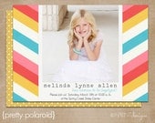 LDS Baptism Photo Invitation (Digital or Printed)- "Pretty Polaroid"
