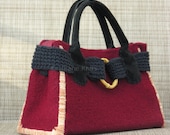 Red Knockout- Hand Knit Handbag