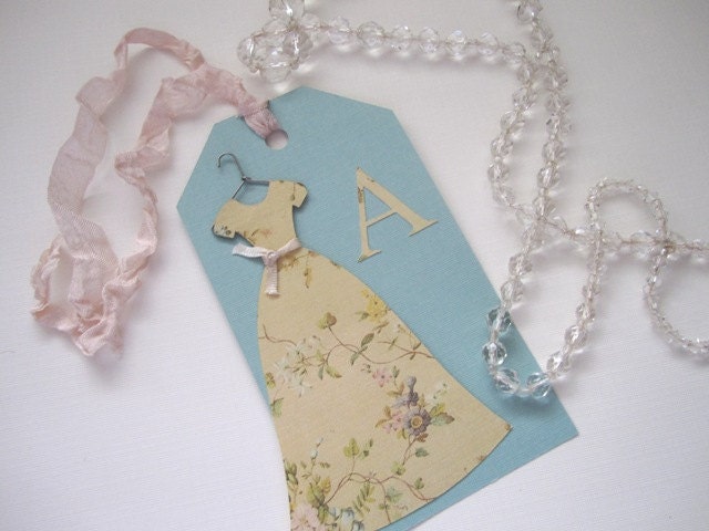 Shabby Personalized Dress Gift Tag - Wedding - Bridal Shower - Maid of Honor - Bridesmaid