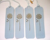 Gold Embossed Dandelion Gift Tags - Book Markers Set of 4