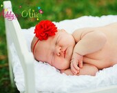 Baby Headband..Red Headband..July 4th..Memorial Day..Newborn Headband..Toddler Headband..Christmas Headband..Satin Headband