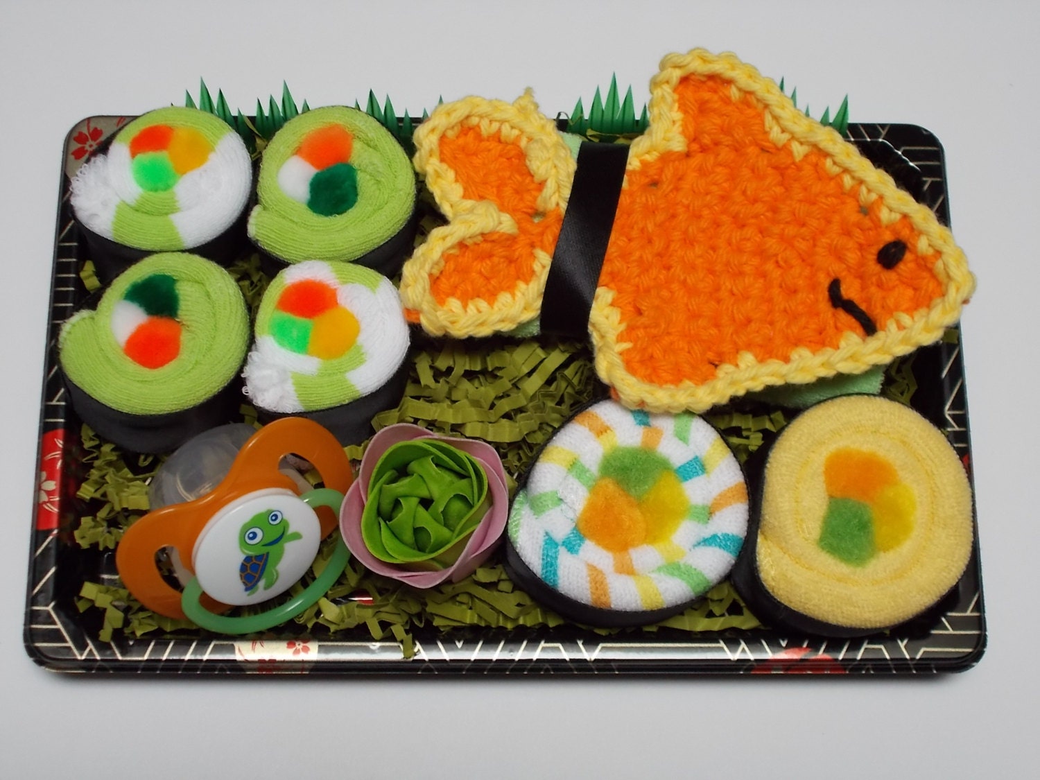 Baby Gifts - Baby Shower Neutral Gift - Washcloth Sushi