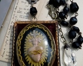 Antique French Sacred Heart Necklace, A Nun's Passion, by RusticGypsyCreations