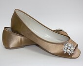 Flat Wedding Shoes Pearls Crystals