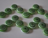 Unique Round Swirly Spring Green and White Glass Beads for Jewelry and Accessories like Earrings, Bracelets Necklaces, 3/4" wide (Qty 32)