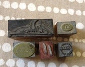 Set of 5 Vintage Industrial Themed Woodblocks Set 8