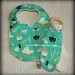 ORGANIC fabric Sushi Bento Bib and natural wood Teething Ring Set