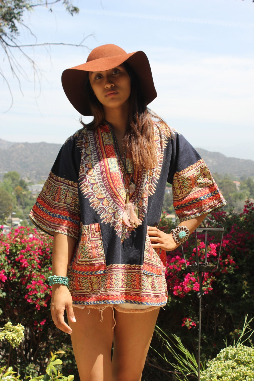 Authentic 70s Vintage Bohemian Gypsy Dashiki Tunic Awesome Bohemian