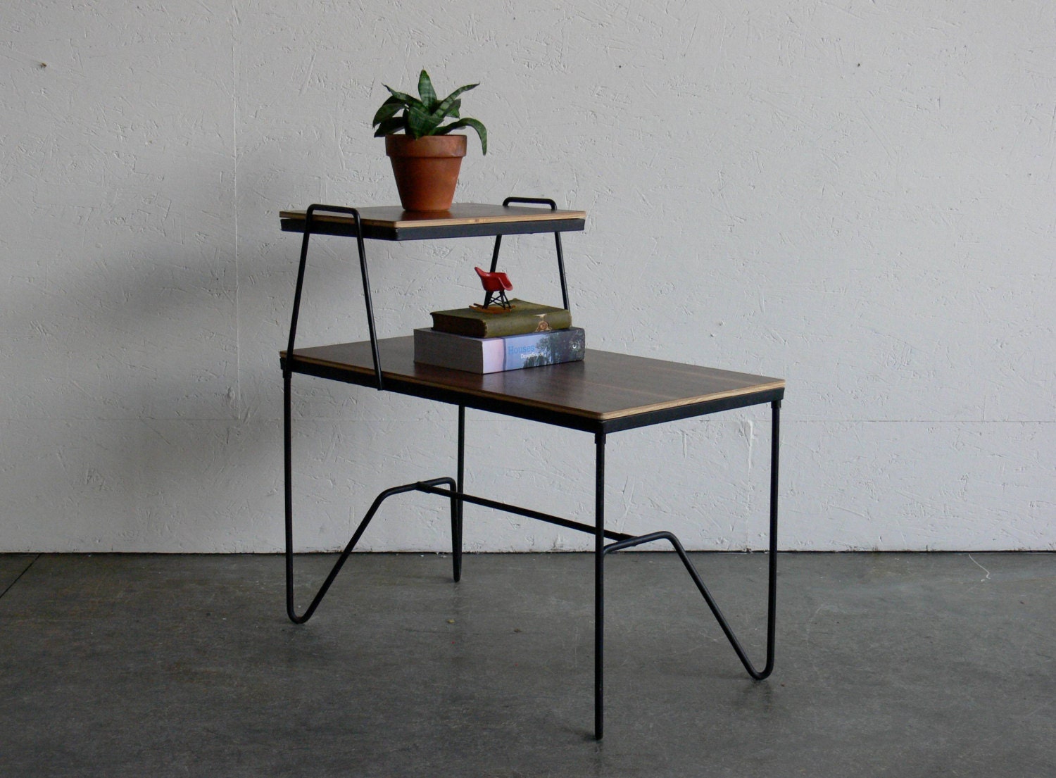 Vintage Mid Century Modern Wire Rod Side Table
