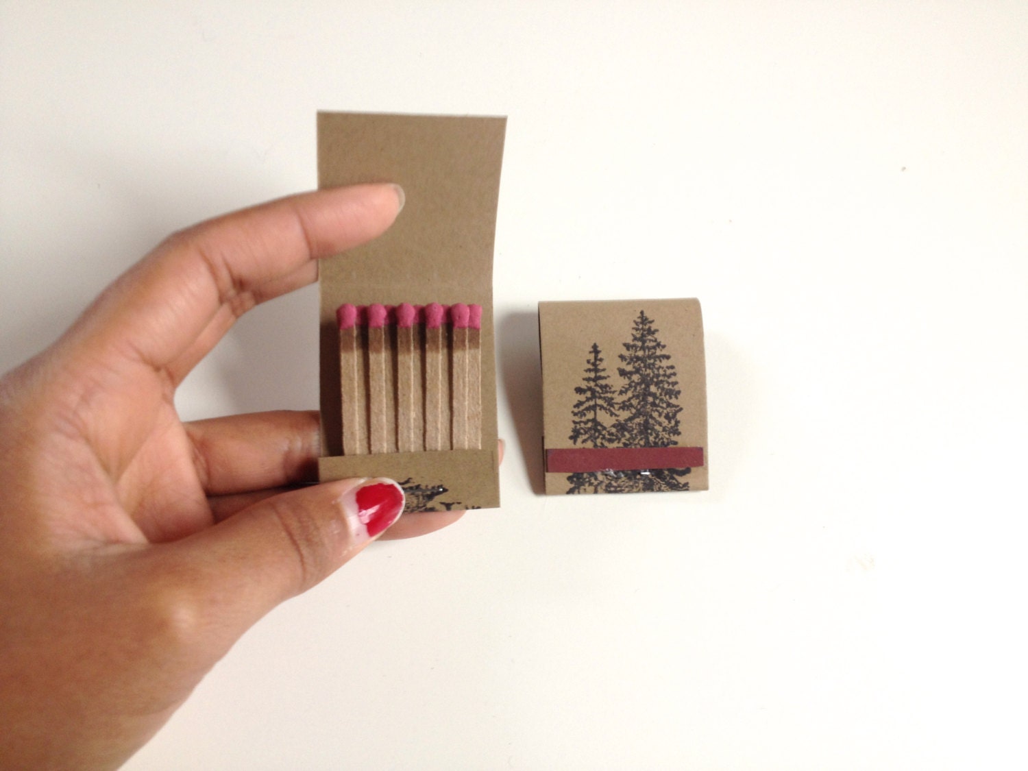 Pine Tree "Warmth" Matchbooks - Set of Two - handmadehabitat
